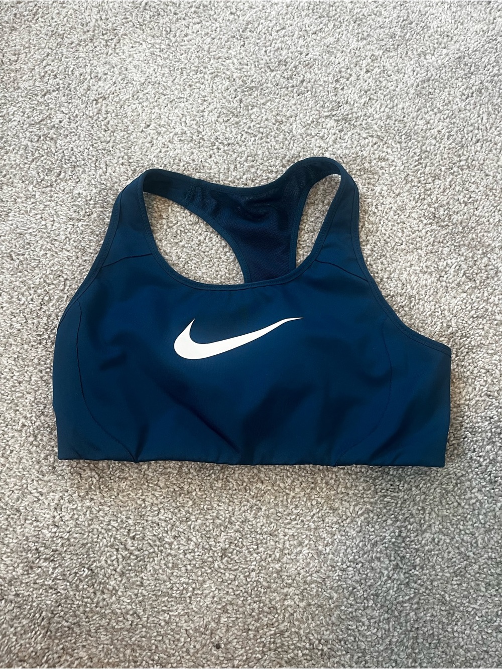 Nike Navy and White Racerback Sports Bra